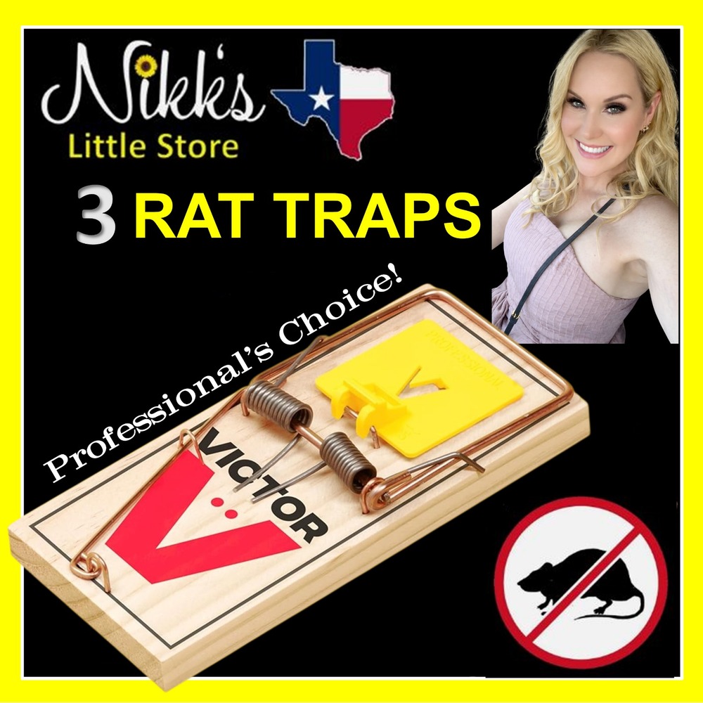 3x Large Rat Wood Snap Traps Victor M205 Professional Rodent‎ Catcher